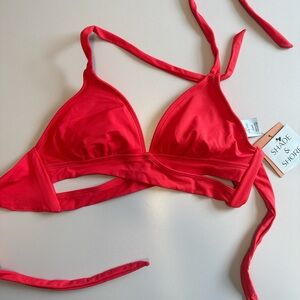 Shade & Shore Red Triangle Bikini Top